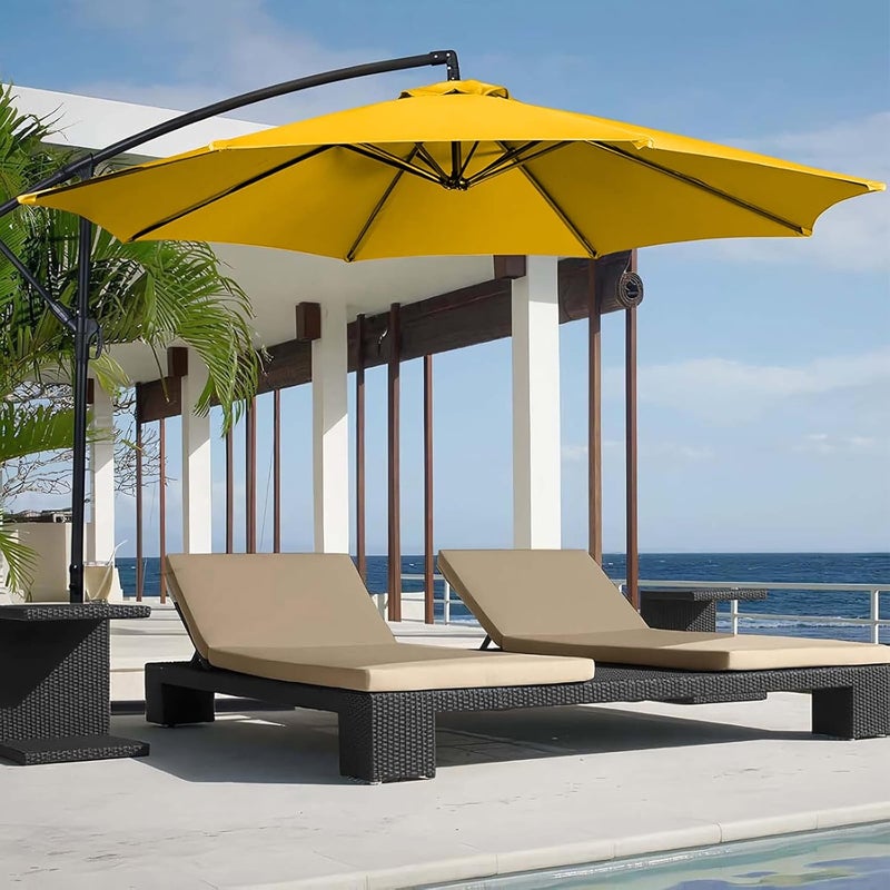GLDDFDG Patio Umbrella Canopy, Universal Replacement Cover for 10 Feet 8- Ribs Outdoor Round Patio Market Umbrella Parasol Canopy Top Sun Shade Accessory, 300D UV Protective And Water Resistant (Yellow) - Image 3